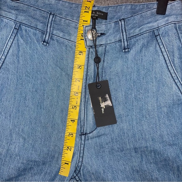 Rag & Bone High Rise Flat Front Light Wash Blue Jean Size 24 NWT - Picture 7 of 9